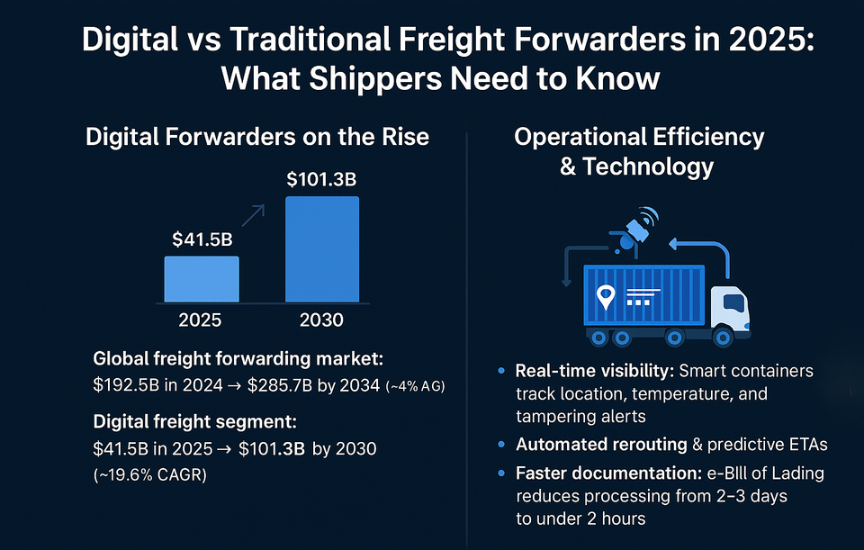 Digital vs Traditional Freight Forwarders in 2025: What Shippers Need to Know